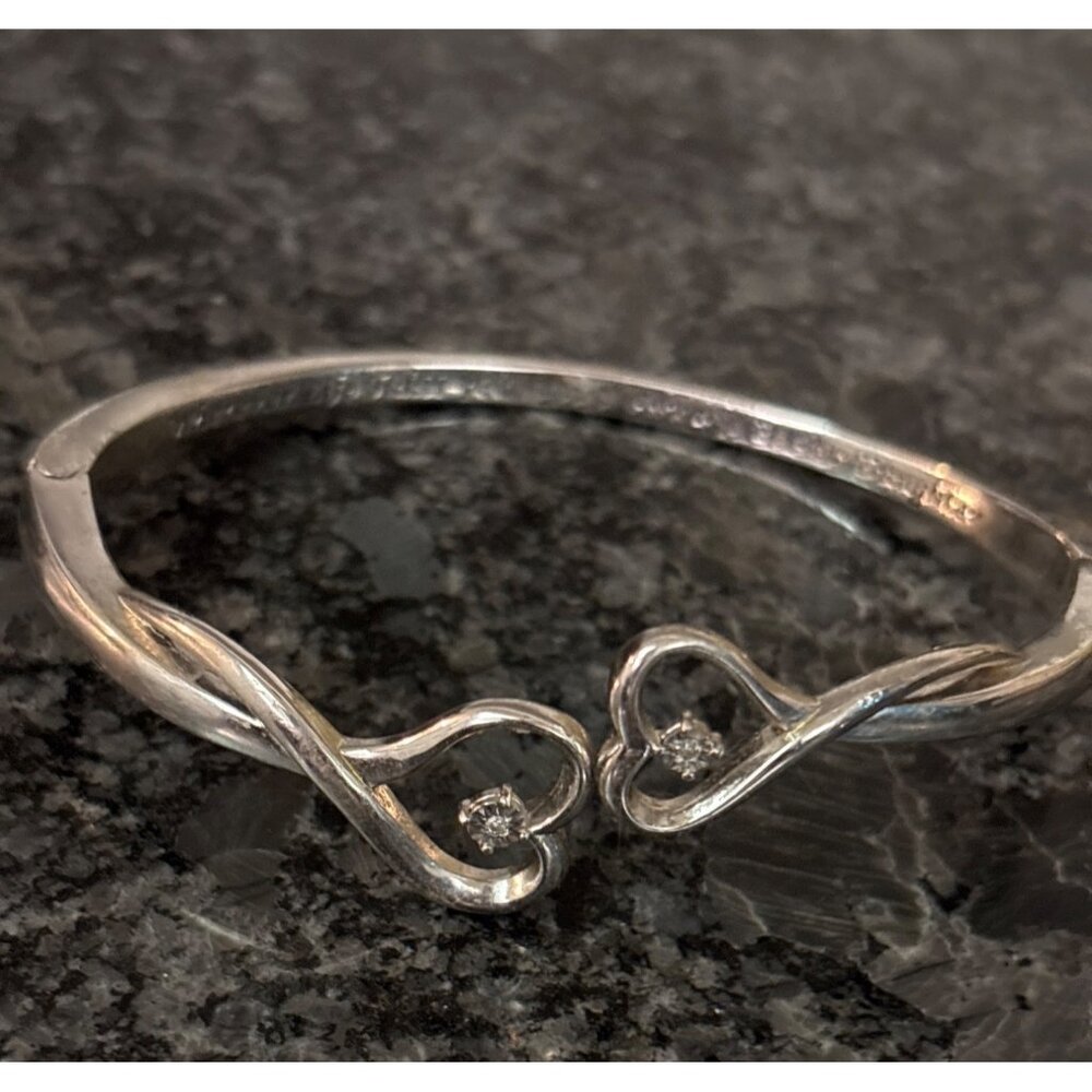 Bradford Exchange Daughter Inscribed Bracelet With Heart & Diamond Accents